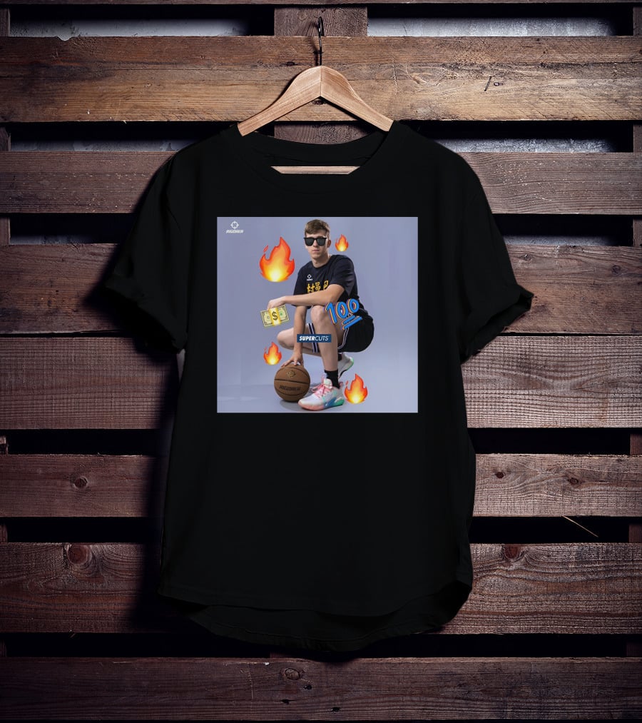 Goldenknight Austin Reaves Rigorer NBA Basketball Supercuts 100 Dollar Flames T-Shirt