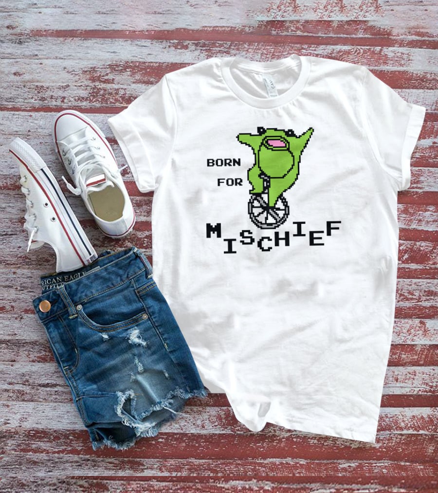 Born For Mischief Frog On Unicycle T-Shirt