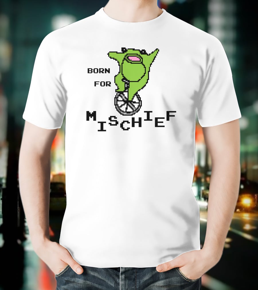 Born For Mischief Frog On Unicycle T-Shirt