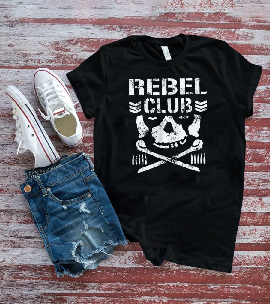 NJPW Global David Finlay Rebel Club Skull And Crossbones T-Shirt