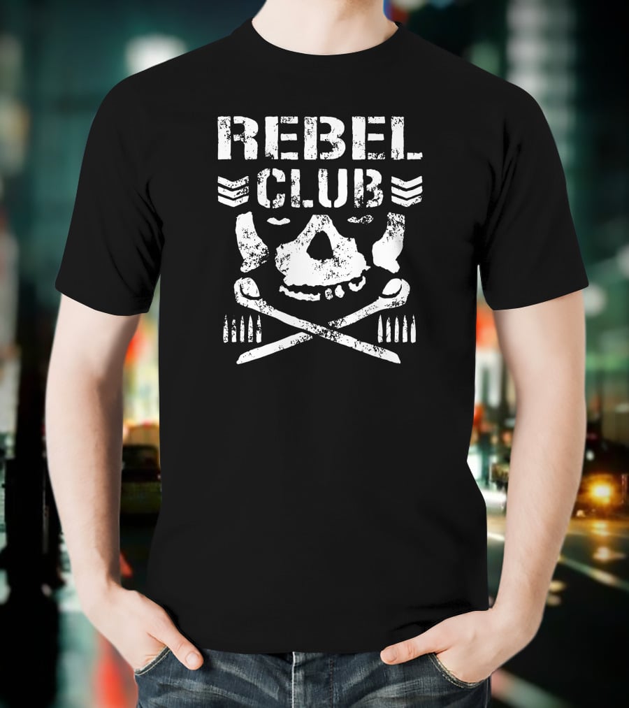 NJPW Global David Finlay Rebel Club Skull And Crossbones T-Shirt