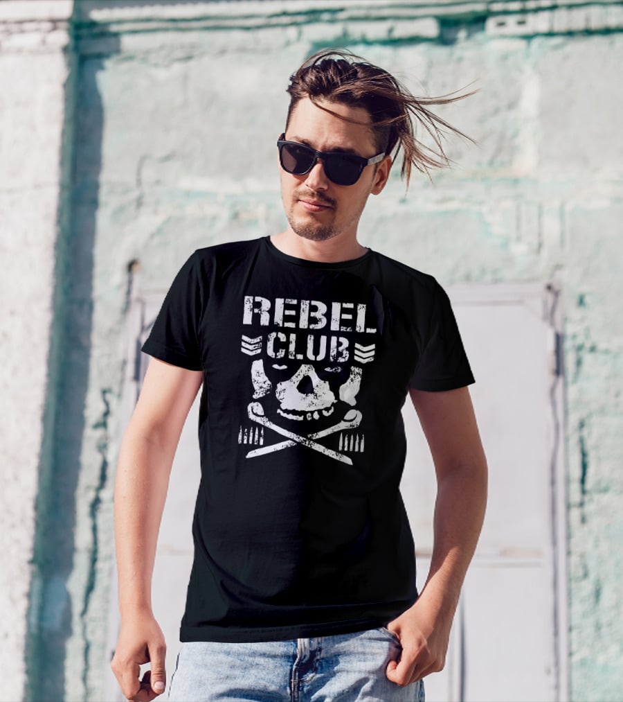 NJPW Global David Finlay Rebel Club Skull And Crossbones T-Shirt