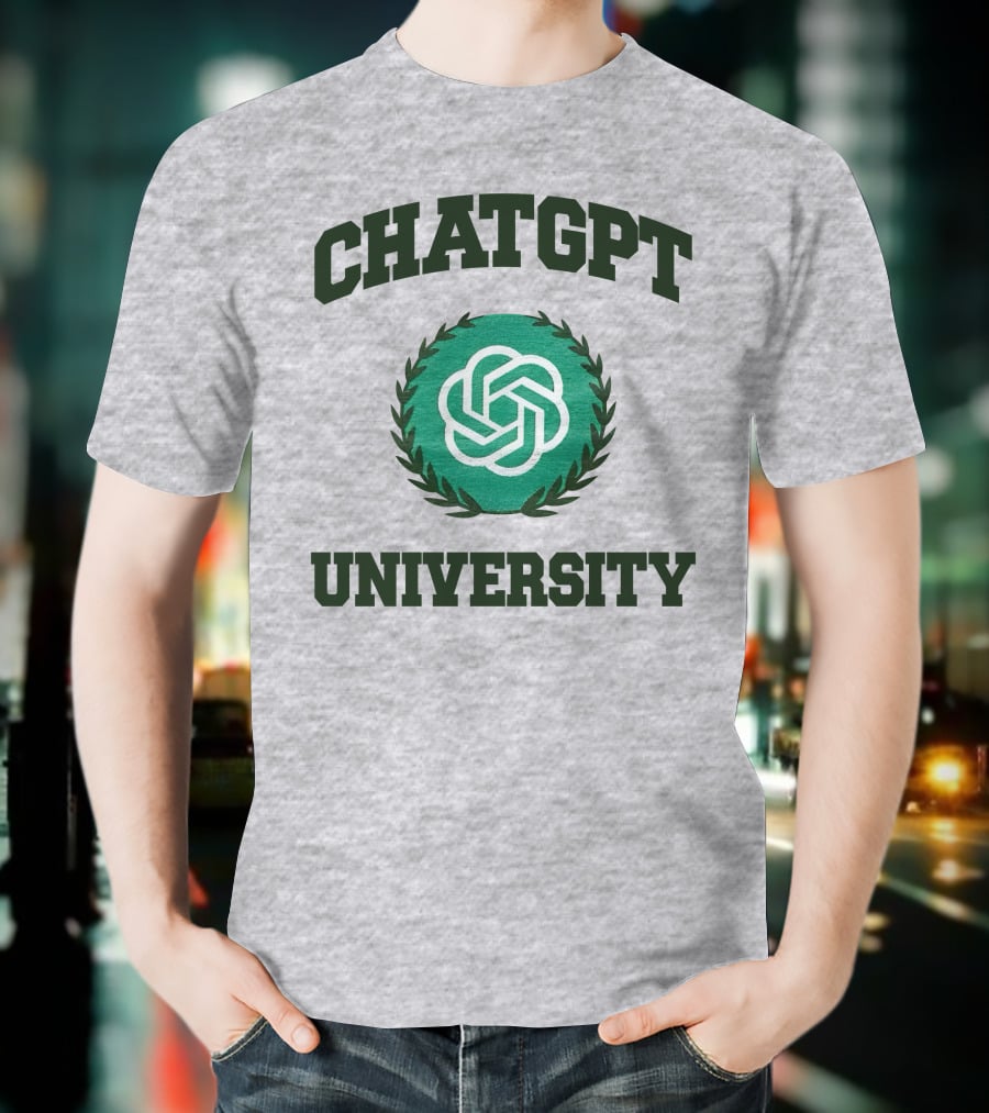 Shithead Steve Chatgpt University Laurel Emblem T-Shirt