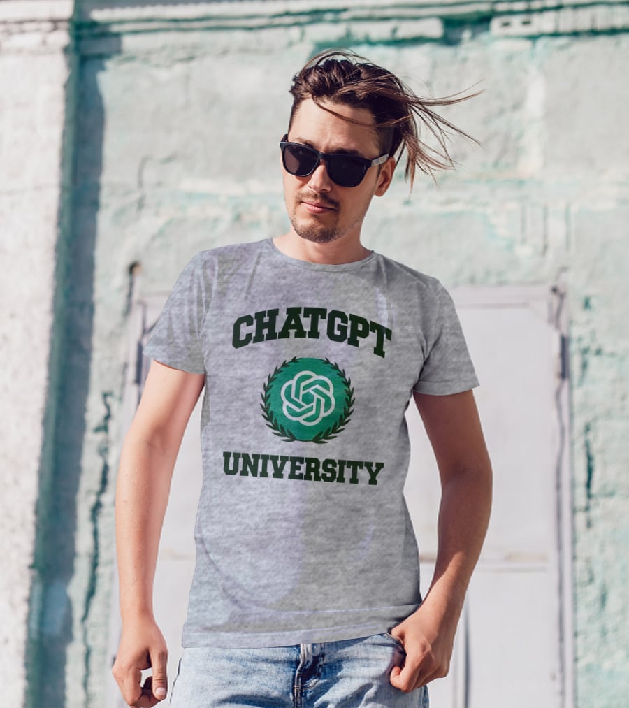 Shithead Steve Chatgpt University Laurel Emblem T-Shirt