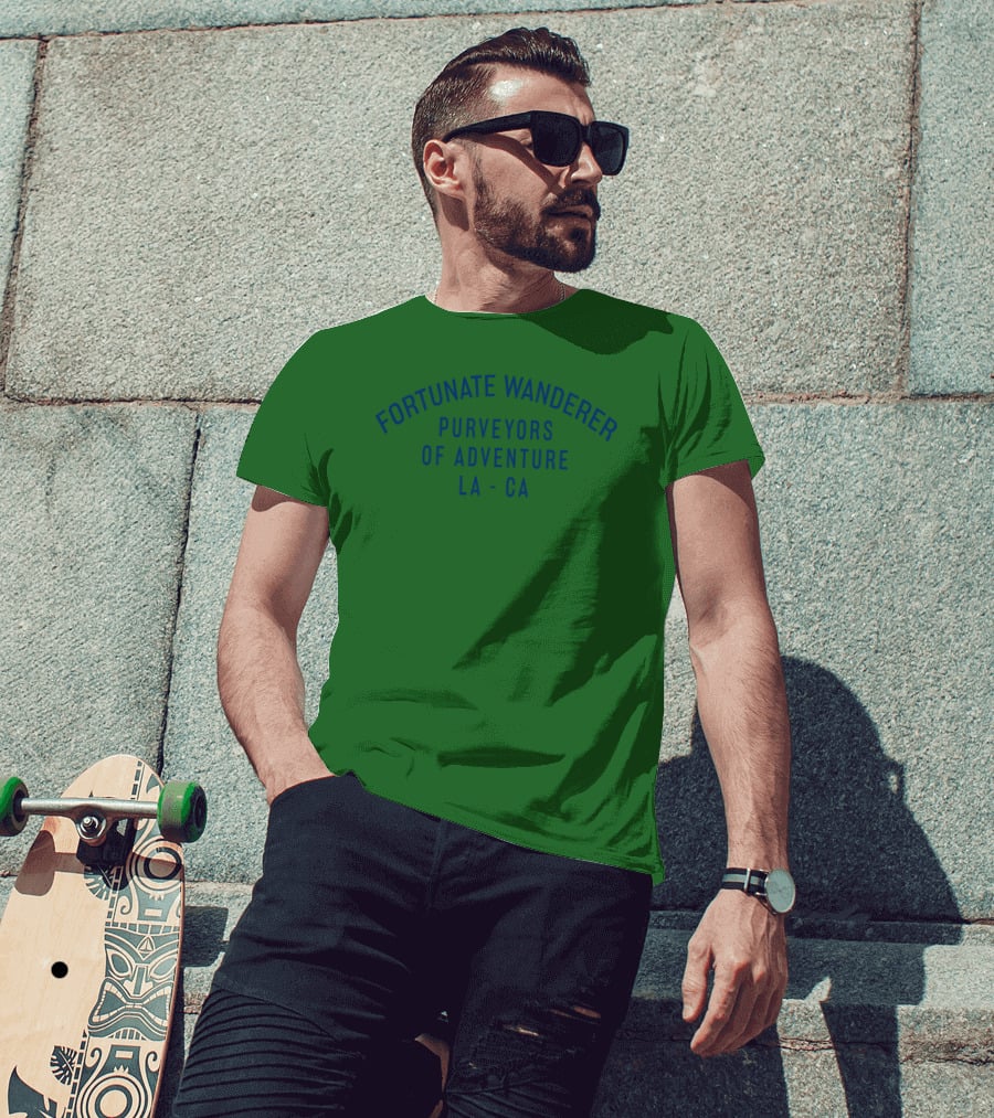 Fortunate Wanderer Purveyors Of Adventure LA CA Wanderlust T-Shirt