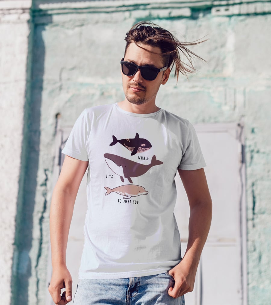 Whale It's To Meet You Playful Ocean Creatures T-Shirt