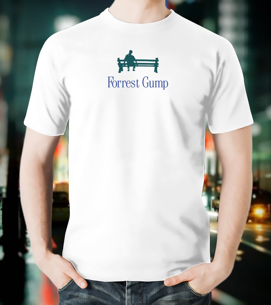 Forrest Gump Silhouette On Bench - Outlander Magazine T-Shirt