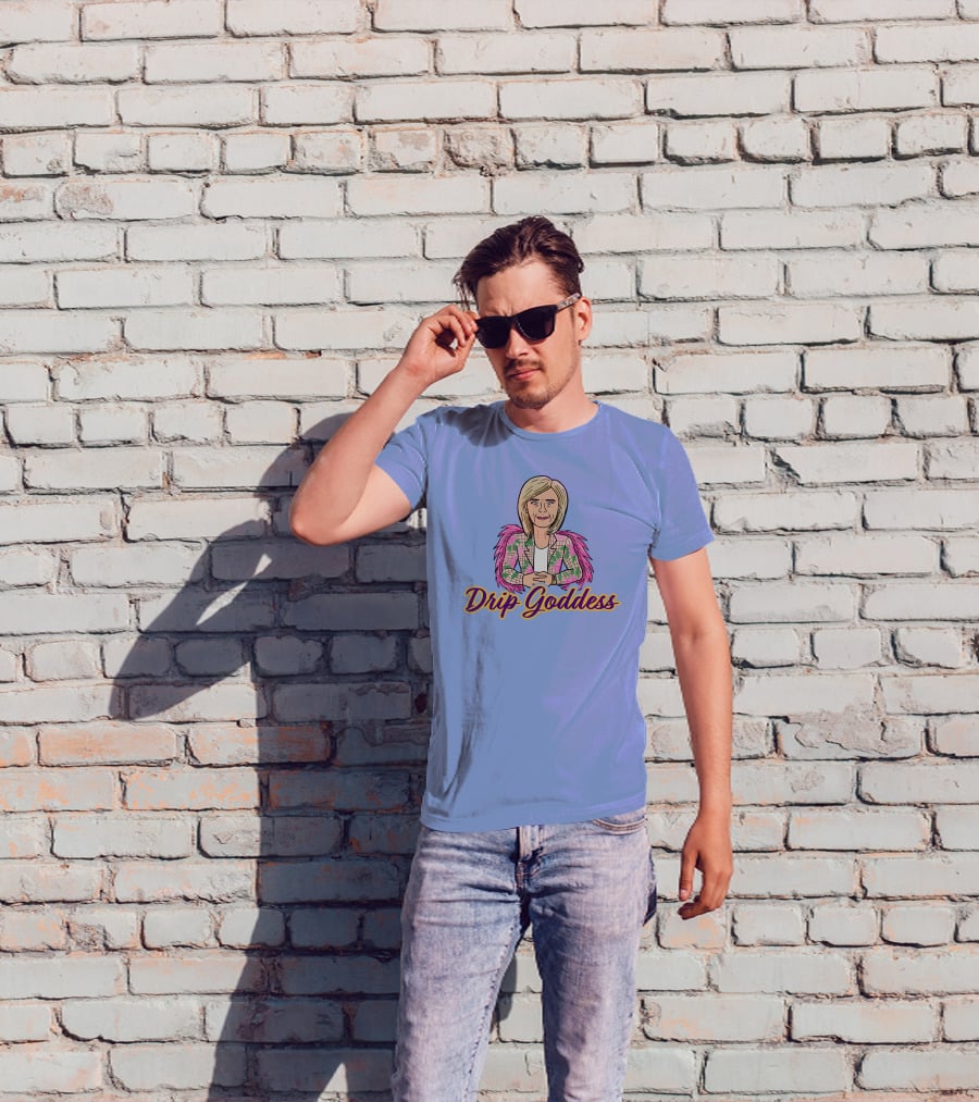 Store Drip Goddess Pink Feathered T-Shirt