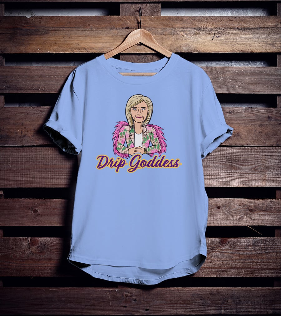 Store Drip Goddess Pink Feathered T-Shirt