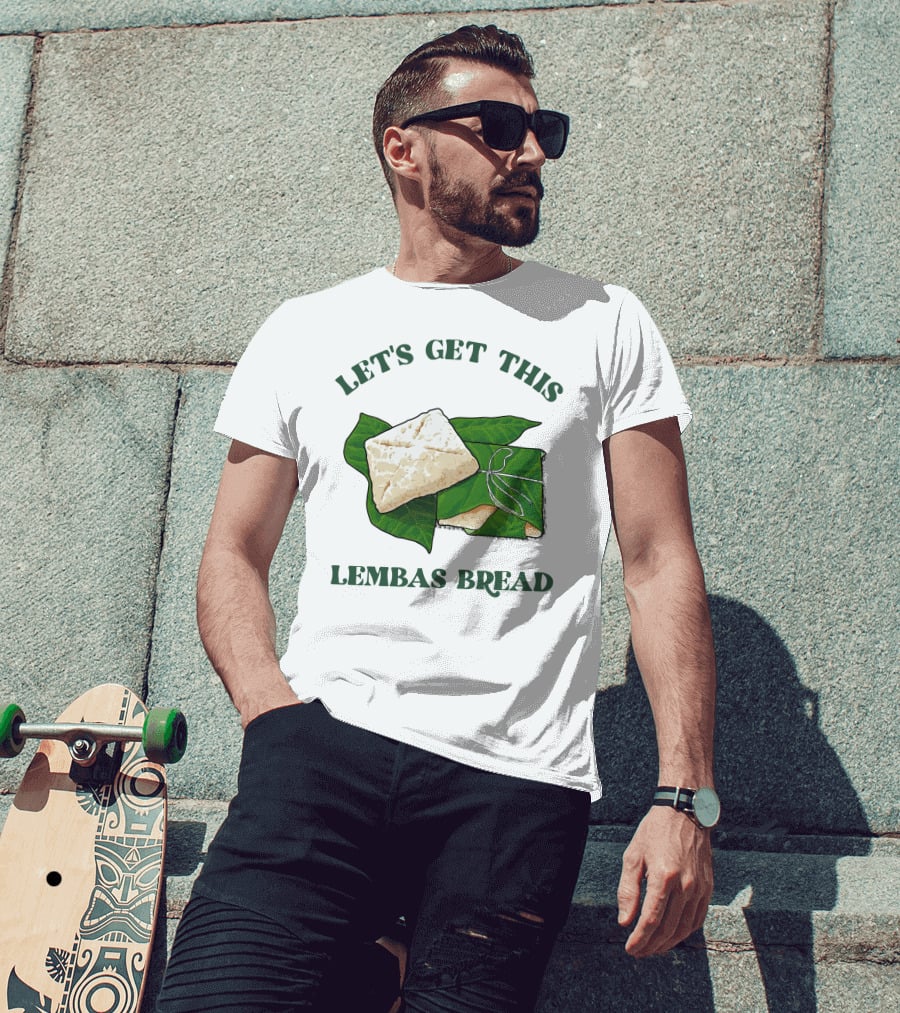 Let's Get This Lembas Bread Green Leaf Tolkien Reference T-Shirt
