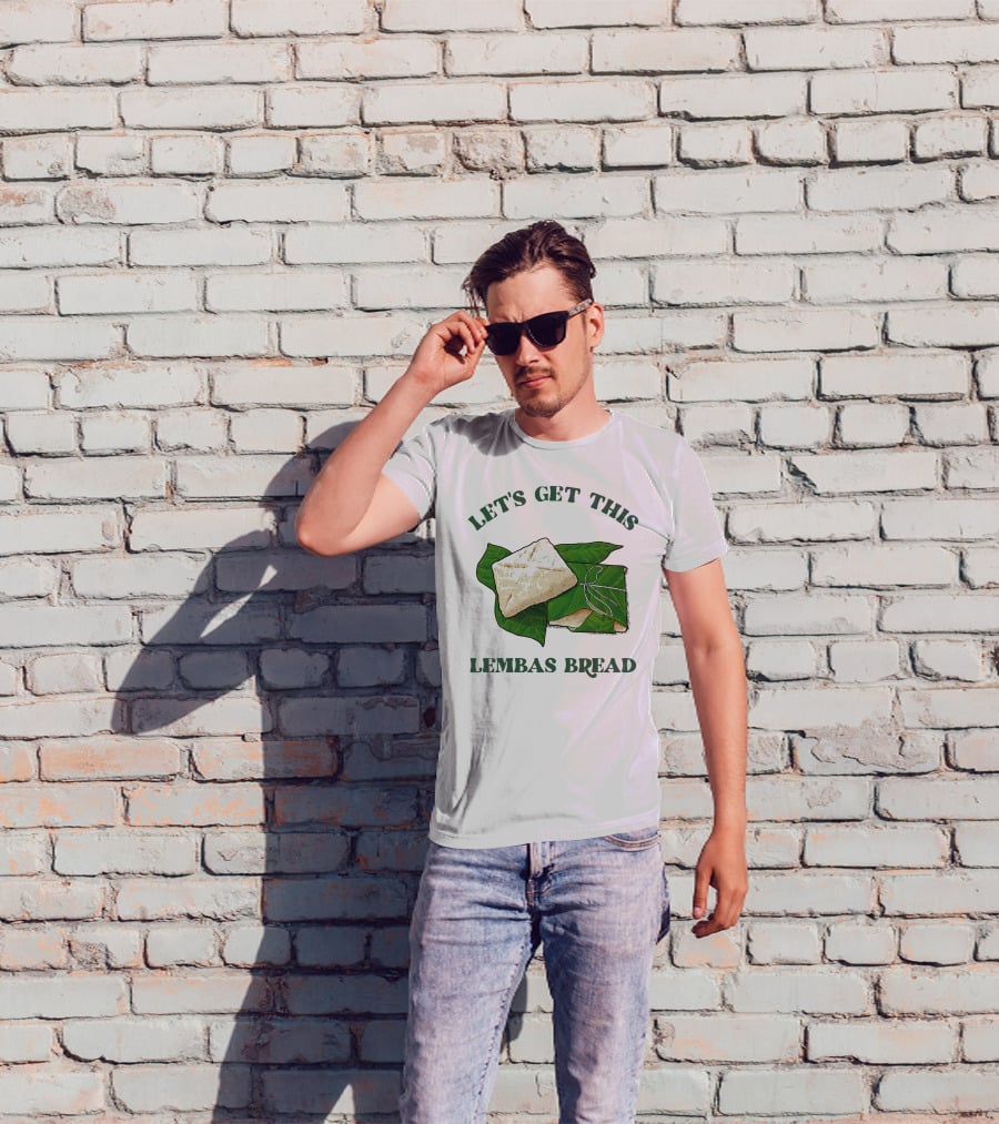 Let's Get This Lembas Bread Green Leaf Tolkien Reference T-Shirt
