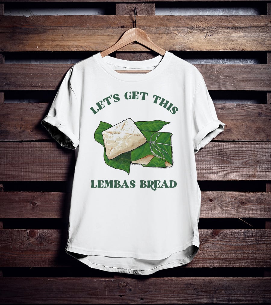 Let's Get This Lembas Bread Green Leaf Tolkien Reference T-Shirt