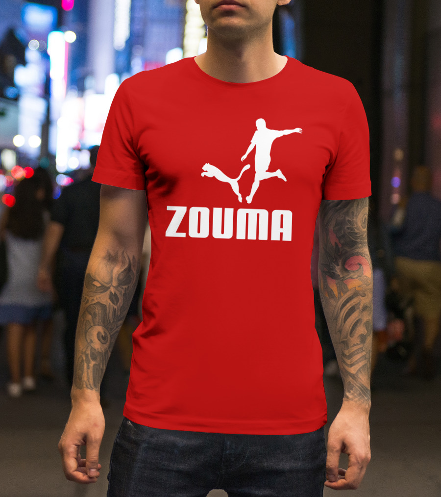 Zouma Player Silhouette With Cat Jumping T-Shirt