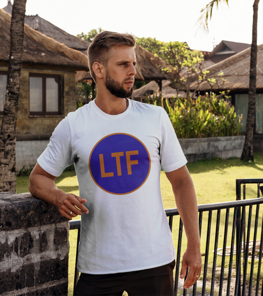 Doitfresh LTF Blue Circle Orange Border T-Shirt