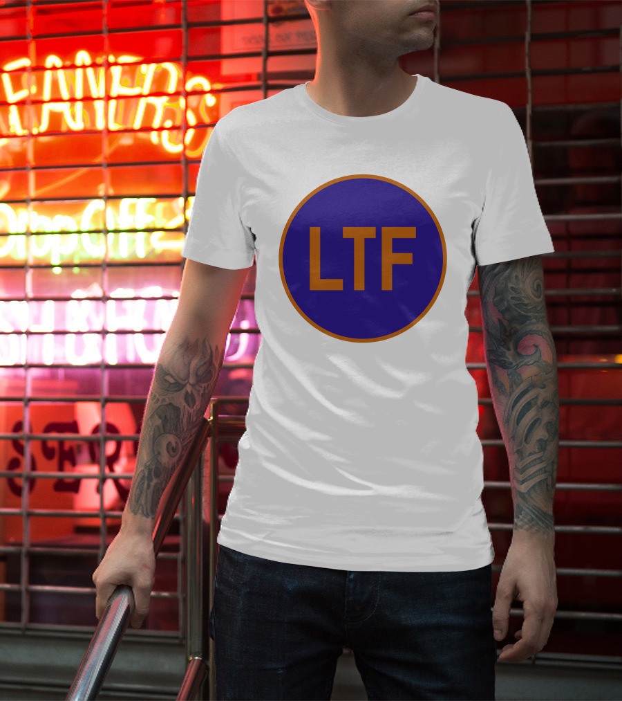 Doitfresh LTF Blue Circle Orange Border T-Shirt
