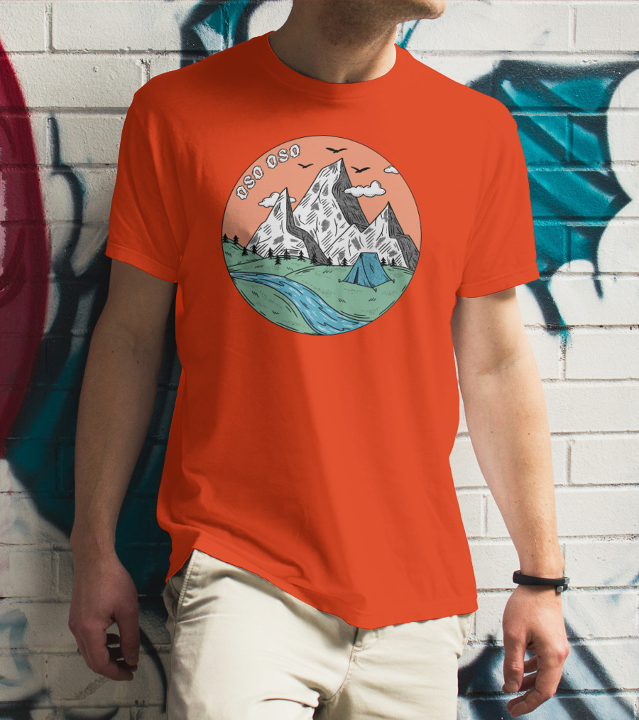 Christine Oso Oso River Tent Camping Mountains T-Shirt