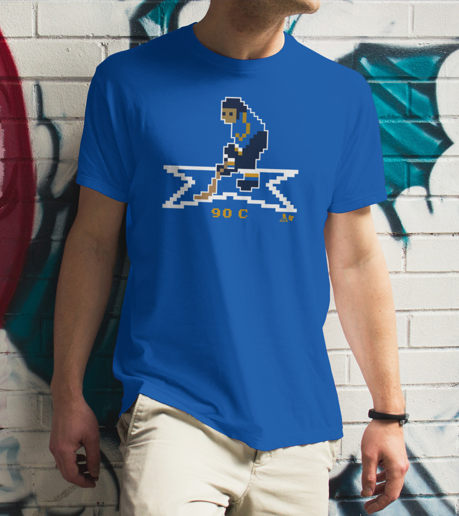 Ryan O'Reilly Pixel Art Hockey Number 90 C Blues T-Shirt