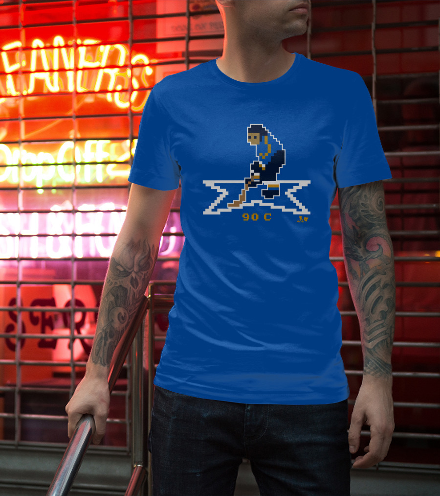 Ryan O'Reilly Pixel Art Hockey Number 90 C Blues T-Shirt