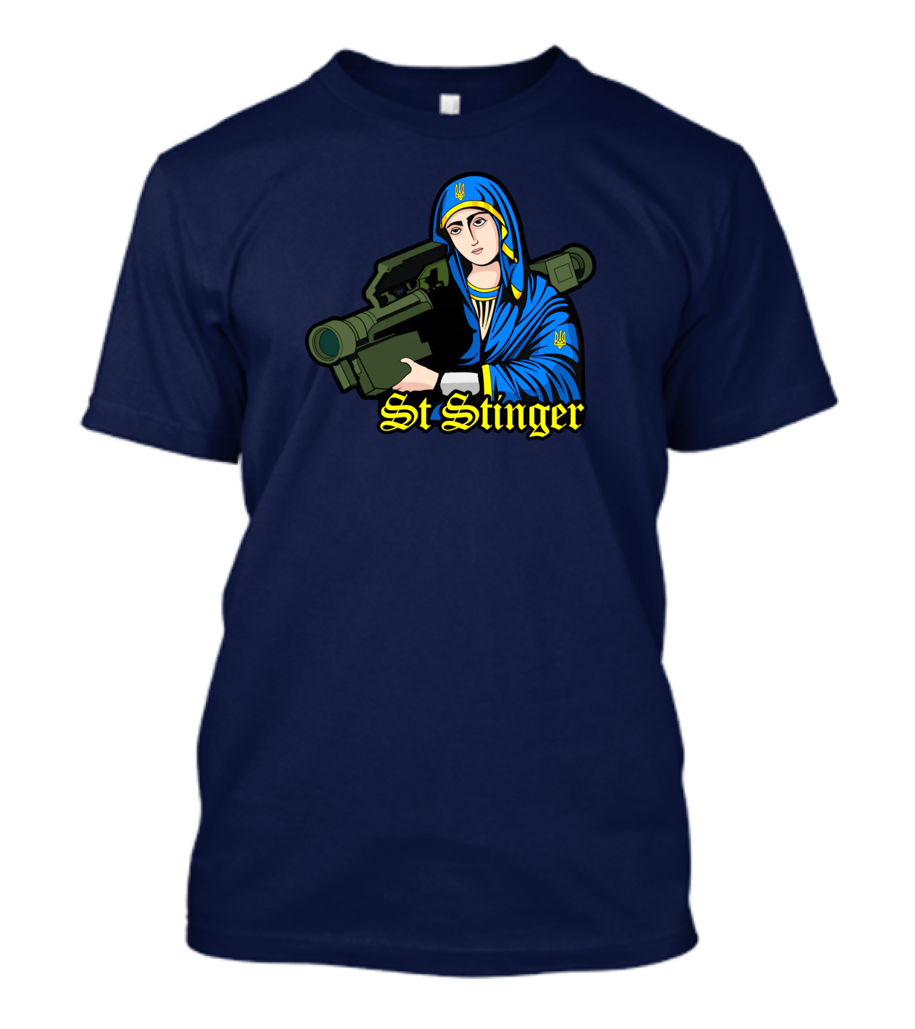St Stinger Iconic Imagery Featuring Religious Warrior With Launcher T-Shirt