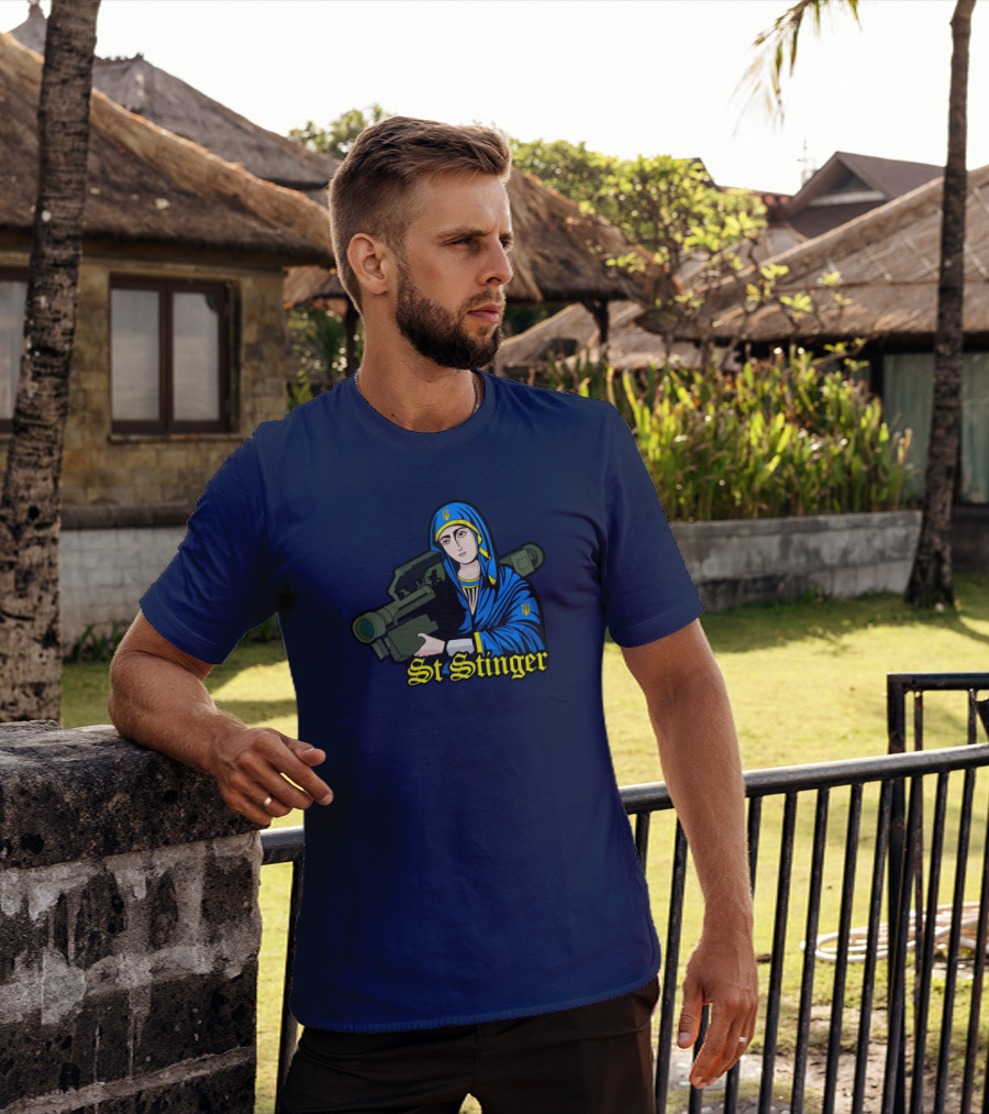 Saint Javelin St Stinger Blue And Yellow Soldier T-Shirt