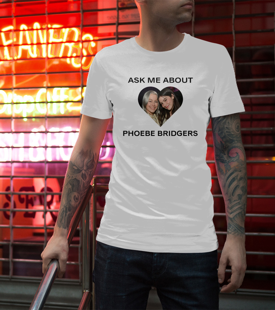 Ask Me About Phoebe Bridgers Heart-Shaped Photo T-Shirt