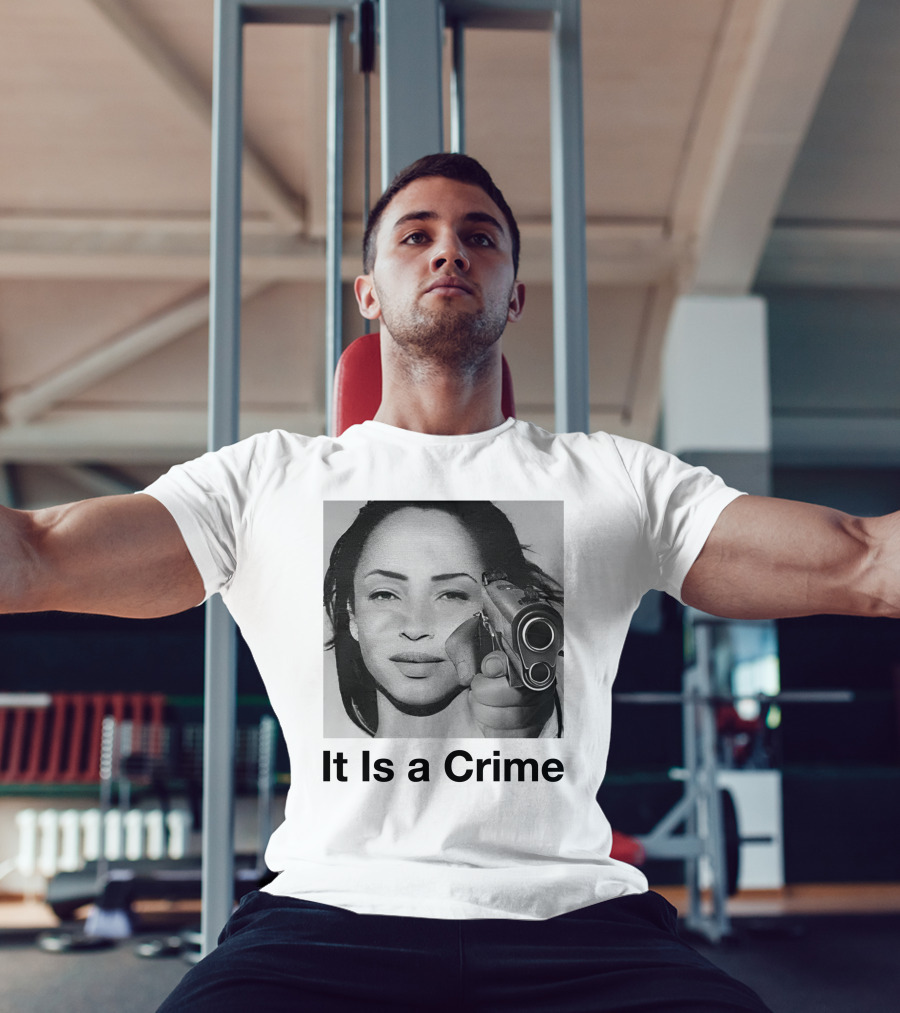 It Is A Crime Portrait Woman Holding Gun T-Shirt