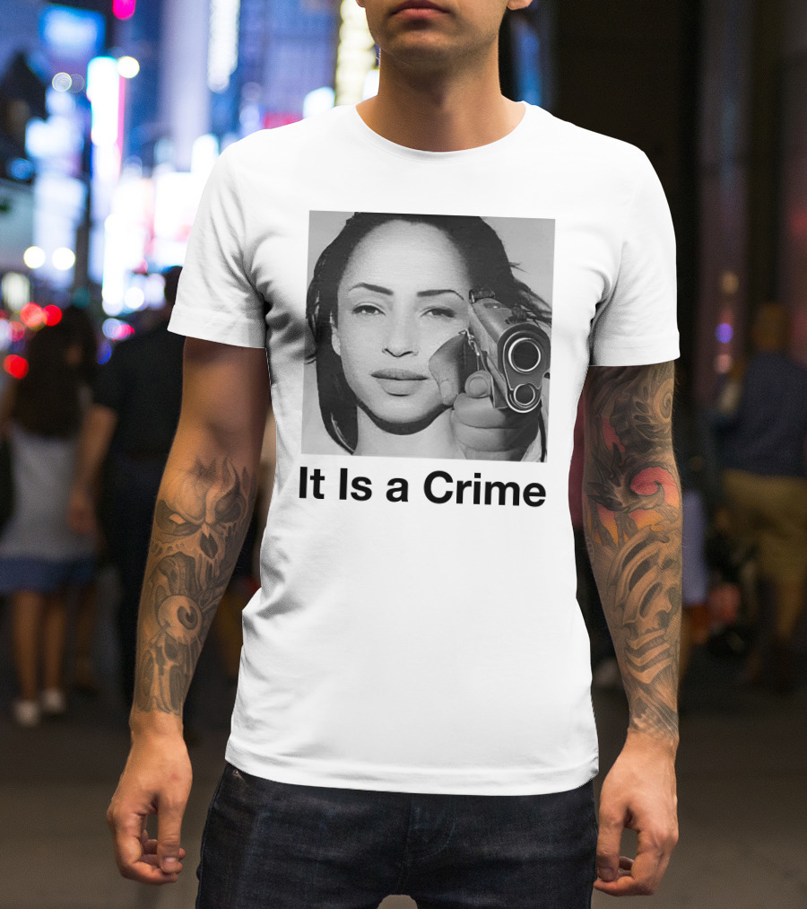 It Is A Crime Portrait Woman Holding Gun T-Shirt