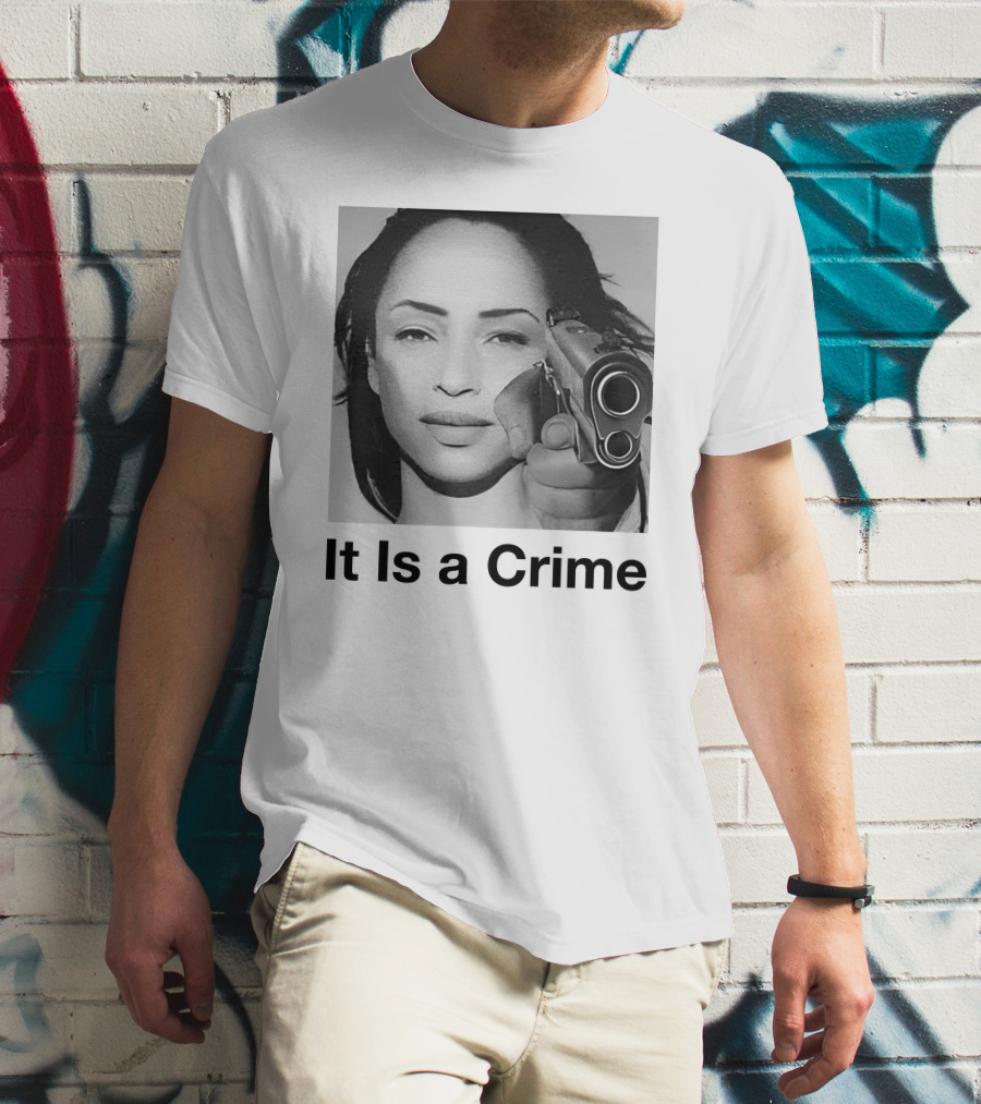 It Is A Crime Portrait Woman Holding Gun T-Shirt