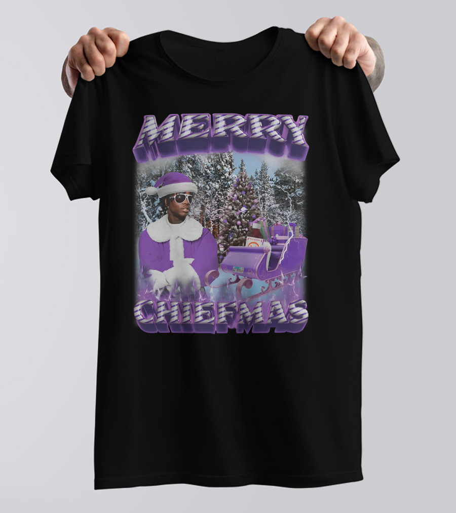Merry Chiefmas Purple Santa Winter Wonderland T-Shirt