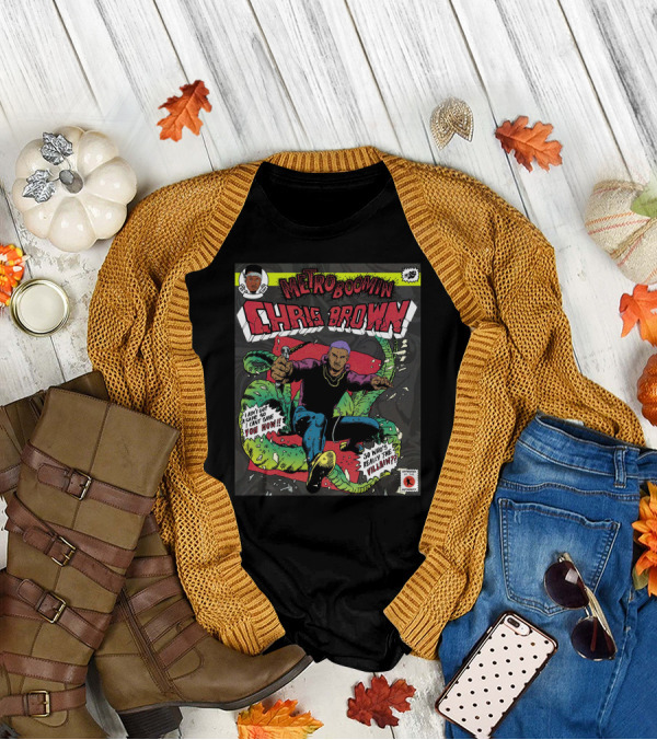 Metro Boomin Chris Brown Comic Style Art With Villain T-Shirt