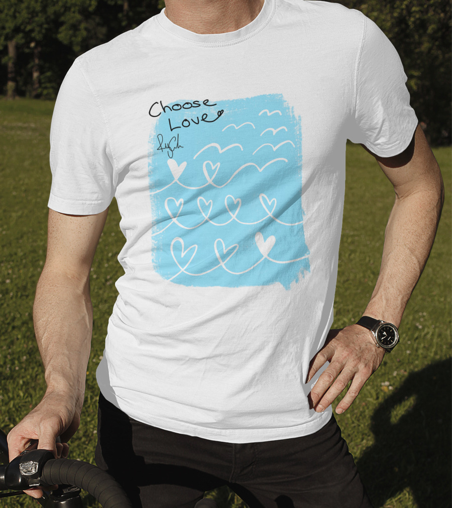 Freddy Carter Everpress Choose Love Heart Waves Blue Print T-Shirt