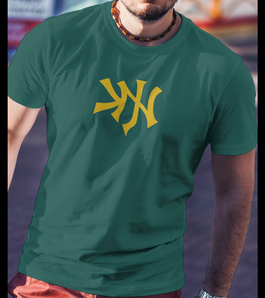Knj Fanjoy Yankees Logo Green Gold T-Shirt