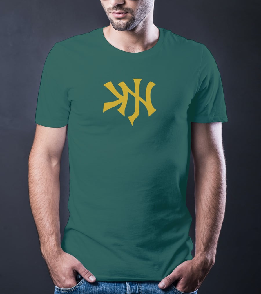 Knj Fanjoy Yankees Logo Green Gold T-Shirt