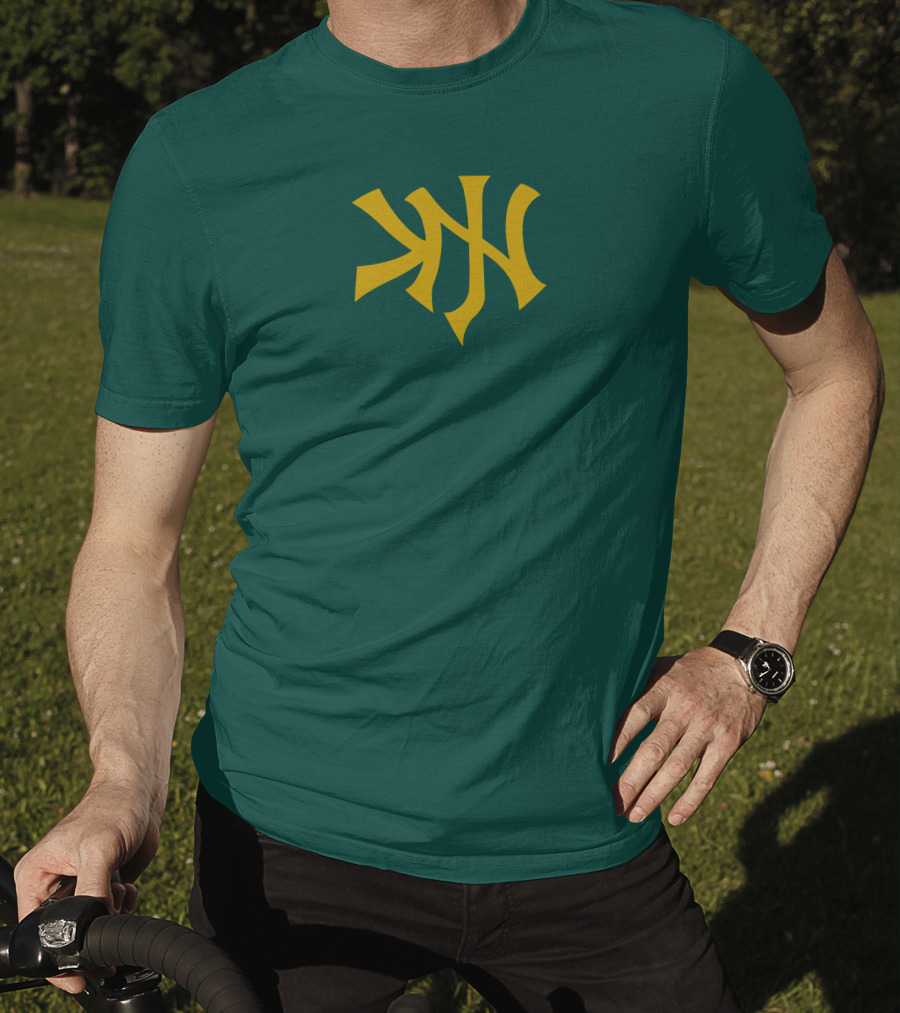 Knj Fanjoy Yankees Logo Green Gold T-Shirt