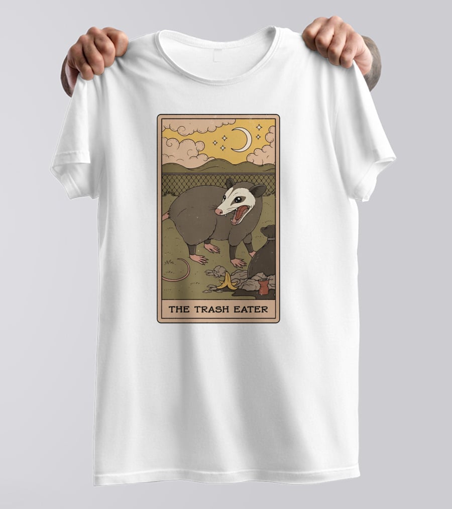 The Trash Eater Tarot Moon And Opossum Card T-Shirt