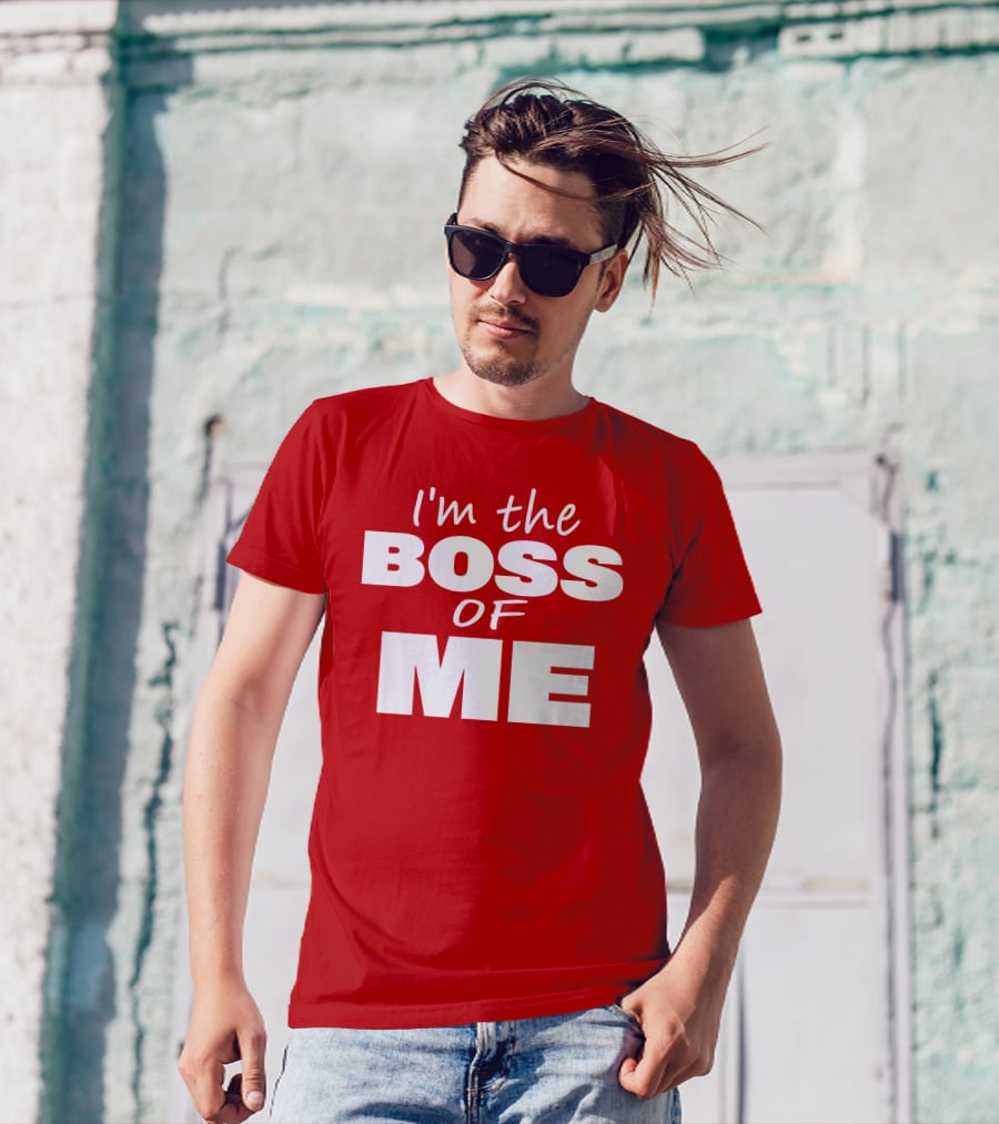 Texas Paul Schroder I'M The Boss Of Me Bold Red T-Shirt