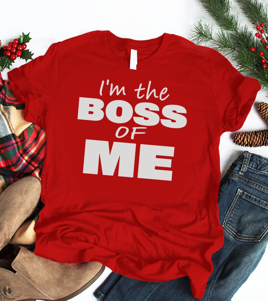 Texas Paul Schroder I'M The Boss Of Me Bold Red T-Shirt