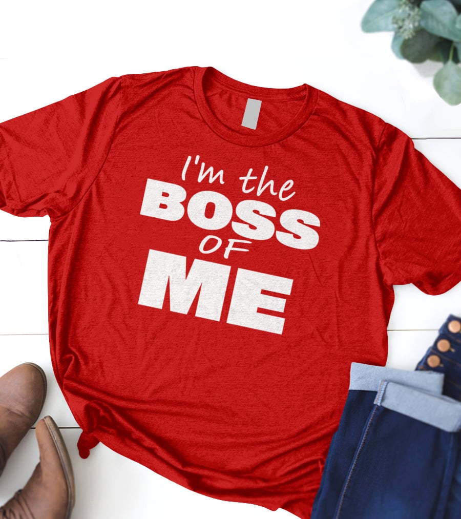 Texas Paul Schroder I'M The Boss Of Me Bold Red T-Shirt