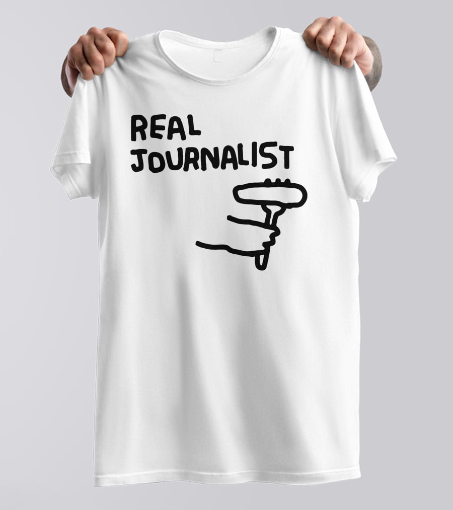 Real Journalist Microphone Holder Sketch T-Shirt