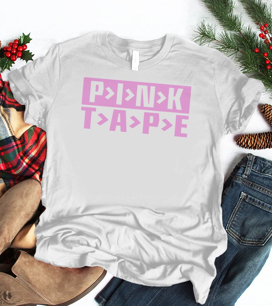 PINK TAPE Arrow Typography T-Shirt