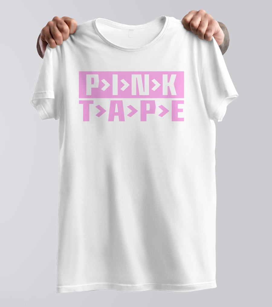 PINK TAPE Arrow Typography T-Shirt
