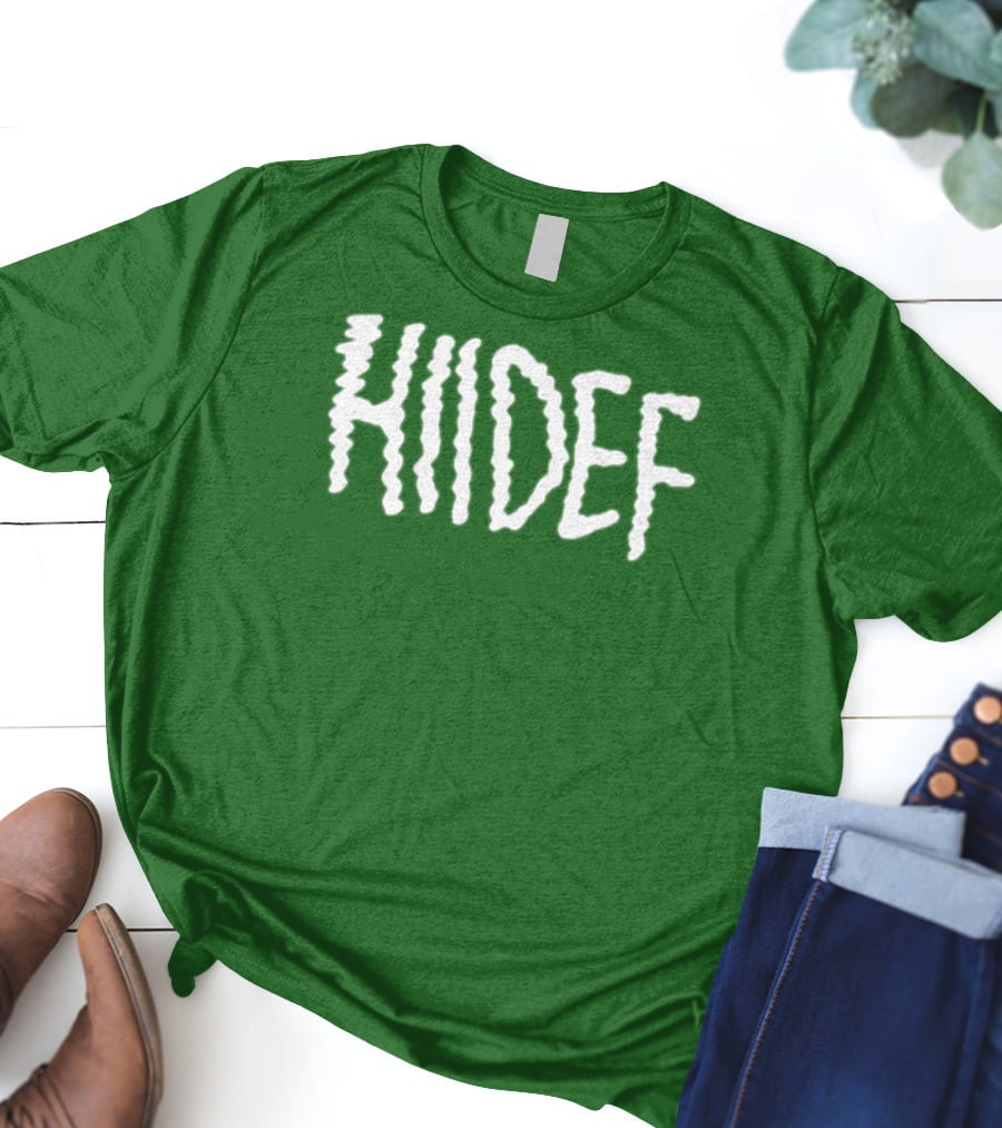Hdi Hiidef White Text On Green Background T-Shirt