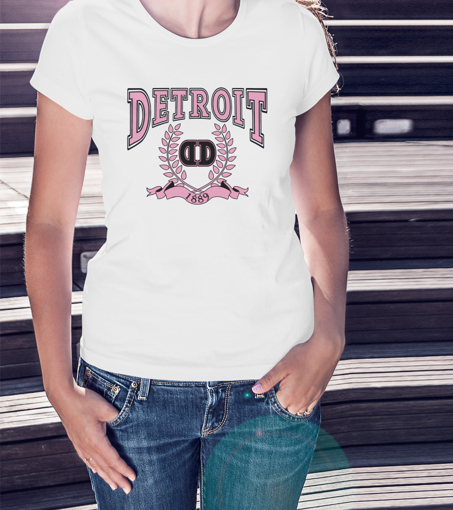 Detroit 1889 Pink Crest DD Laurel T-Shirt