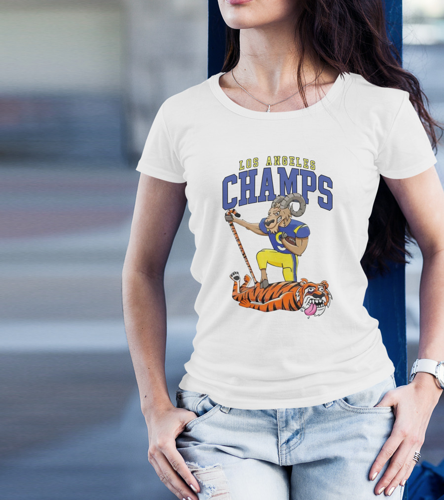 Los Angeles Champs Ram And Tiger Iconic Rivalry T-Shirt