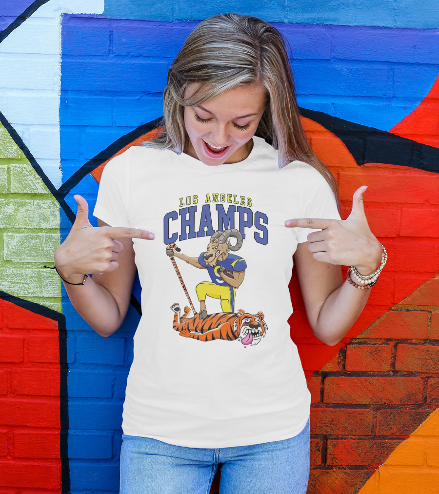 Los Angeles Champs Ram And Tiger Iconic Rivalry T-Shirt