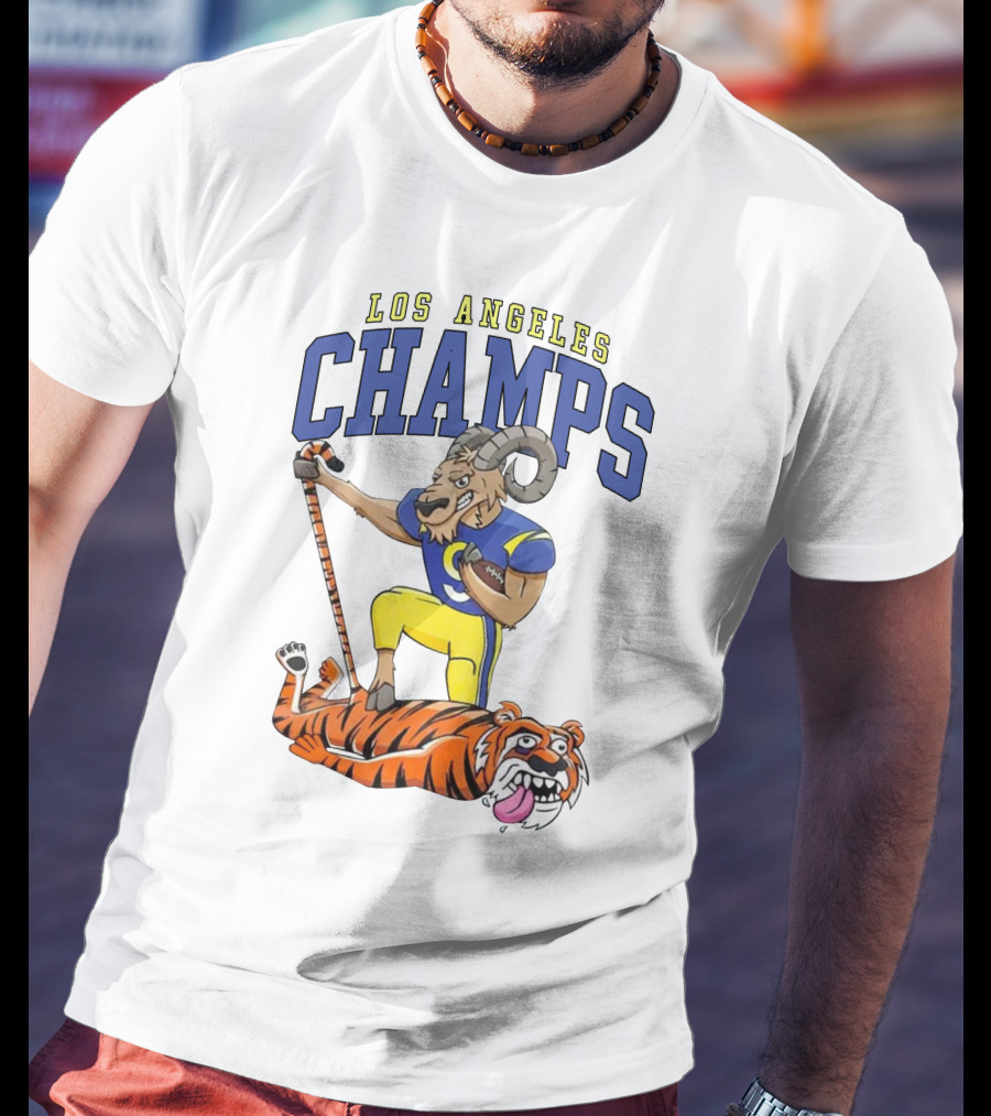 Los Angeles Champs Ram And Tiger Iconic Rivalry T-Shirt