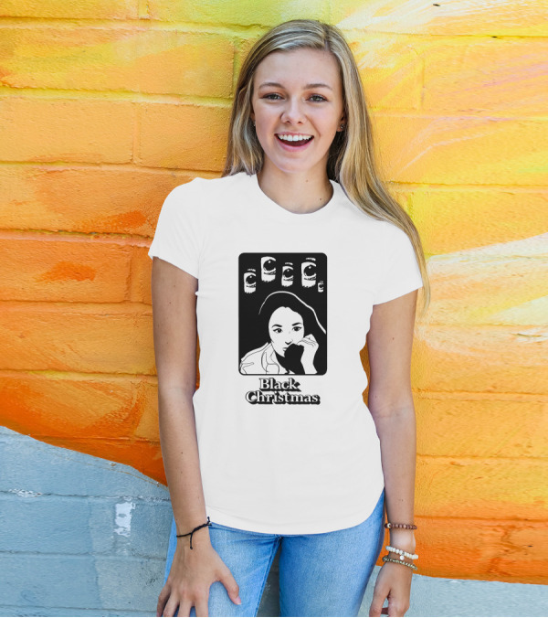 Black Christmas Woman With Multiple Eye Gaze T-Shirt