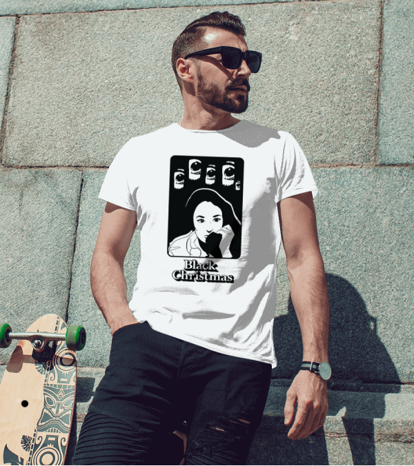 Black Christmas Woman With Multiple Eye Gaze T-Shirt