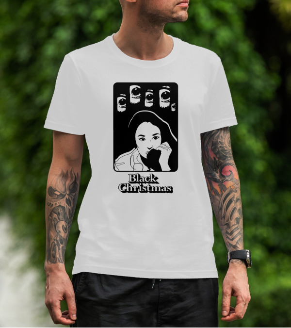 Black Christmas Woman With Multiple Eye Gaze T-Shirt