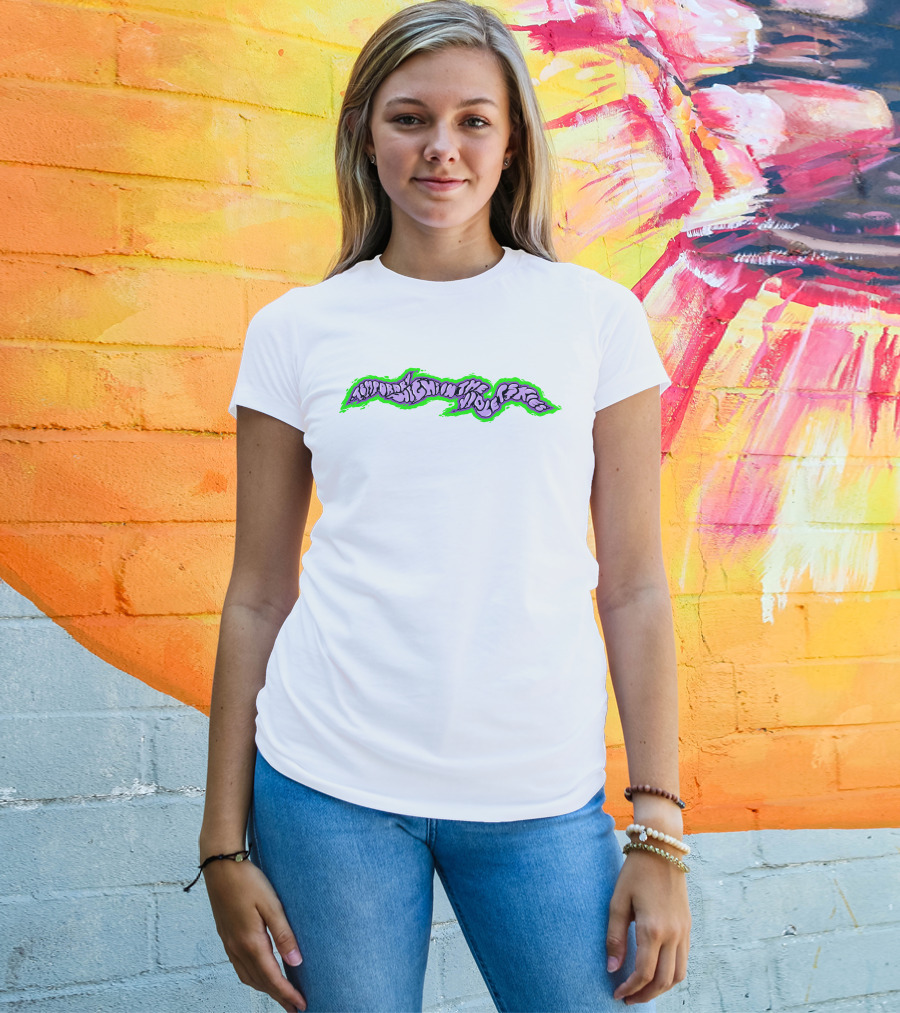 Temporary Highs In The Violet Skies Psychedelic Lettering With Green Glow T-Shirt